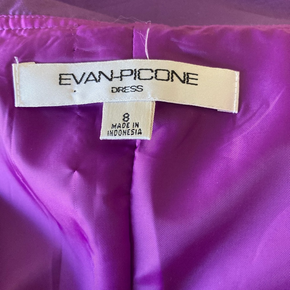 EVAN PICONE Purple Sleeveless Faux Wrap Cocktail Dress Sz. 8 - Picture 14 of 15
